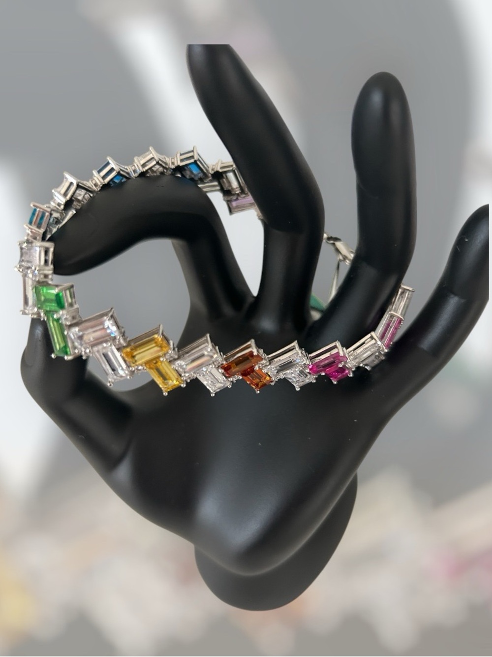 Kurt Geiger Rainbow Baguette Crystal Bracelet